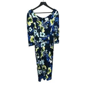 Erdem Blue Floral Shift Dress Size 6